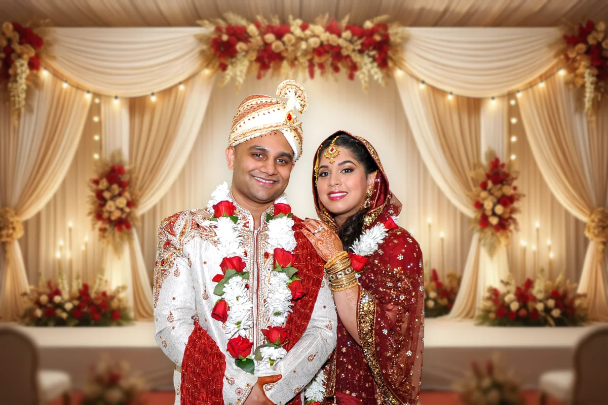 Bangladeshi Muslim wedding couple in Houston